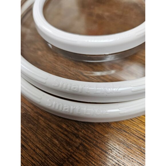 Chef Tonys Smart Lidz Clear & White 3-Piece Set Silicone Seal Lids Bowl Covers - Picture 4 of 4
